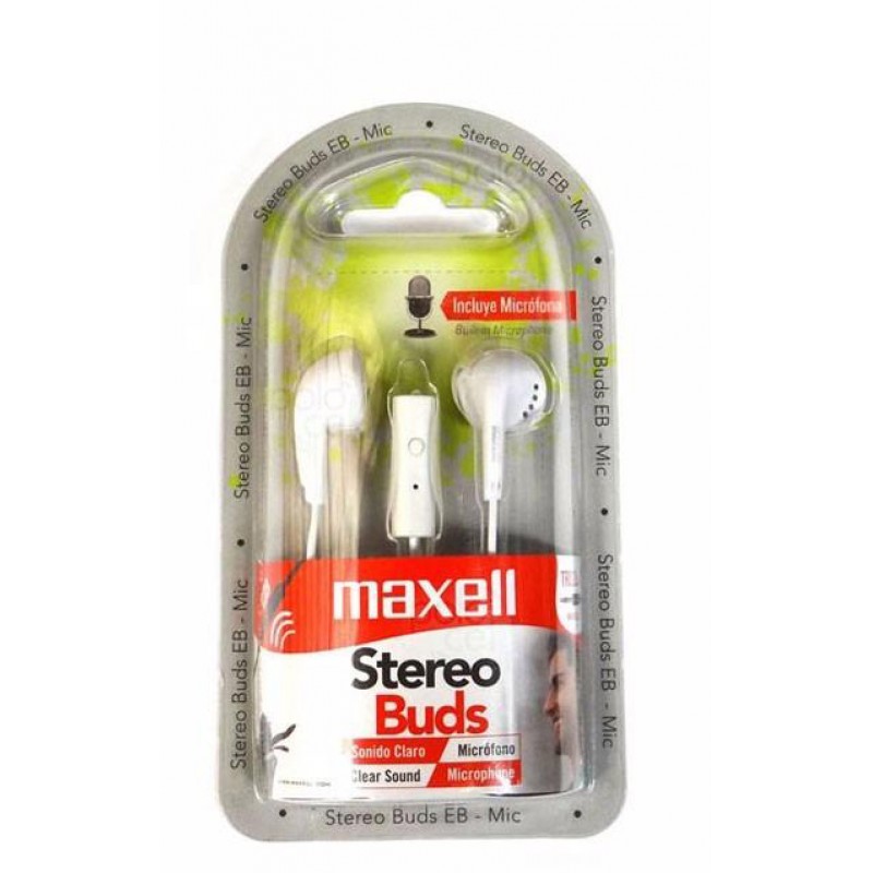 Maxell Stereo Buds EB-MIC White