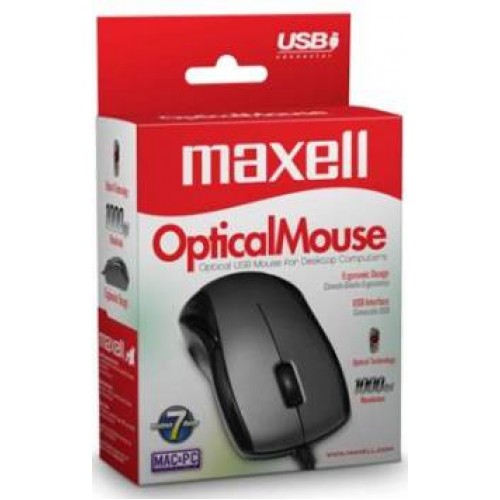Maxell USB Optical Mouse MOWR-101 -Black 