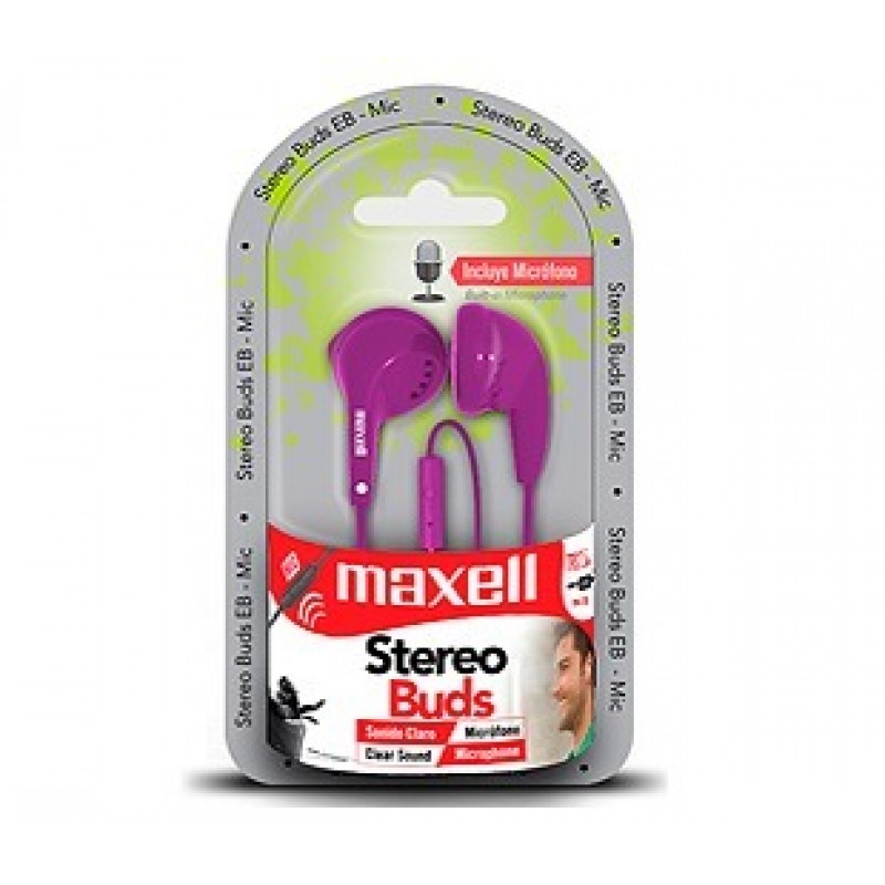Maxell Stereo Buds EB-MIC Violet Color
