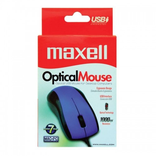 Maxell USB Optical Mouse MOWR-101 -BLU