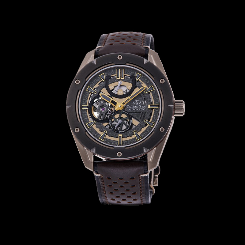 ORIENT STAR: Mechanical Sports Watch, Leather Strap - 43.2mm (RE-AV0A04B)